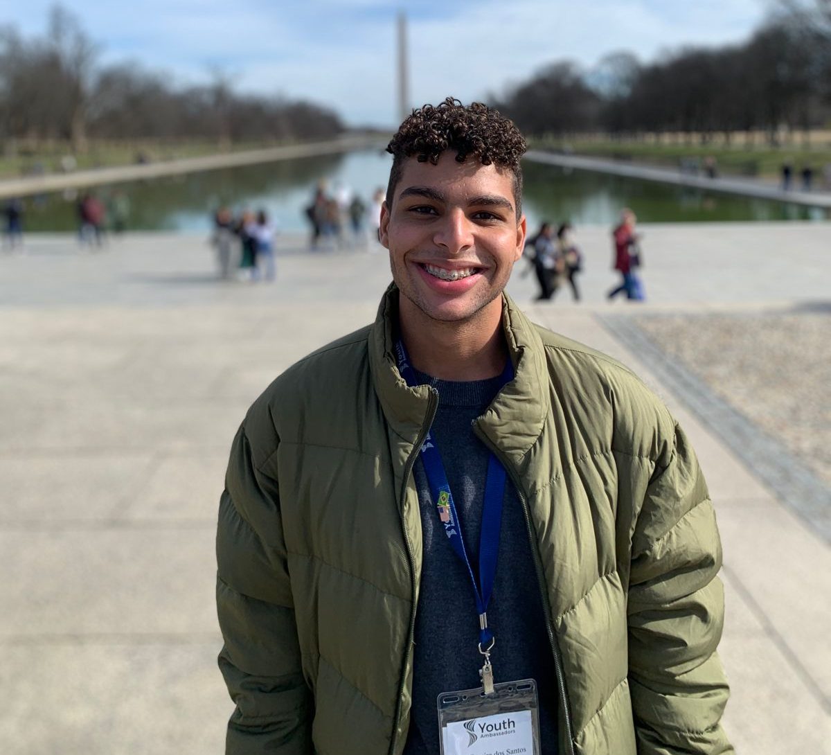 O jovem Jean nos Estados Unidos realizando seu sonho